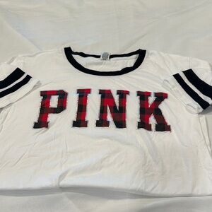 PINK Victoria's Secret Kids Plaid Logo Tee